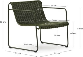 Zöld fém kerti fotel Maurina – Kave Home