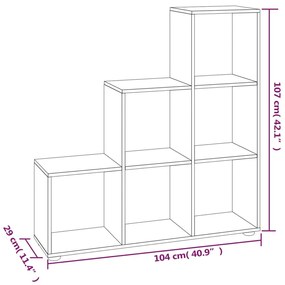 barna tölgyszínű szerelt fa lépcsős könyvespolc 107 cm