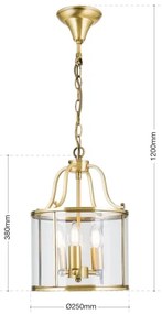 Orion - Láncos csillár BRUNO 3xE14/40W/230V átm. 25 cm arany