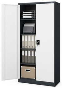 Fém iratszekrény JAN, 900 x 1850 x 400 mm, antracit-fehér