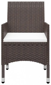9 részes barna polyrattan és üveg kerti étkezőgarnitúra