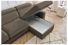 Barna kinyitható sarokkanapé (variálható) Monaco – Bobochic Paris