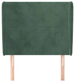 sötétzöld bársony fejtámla szárnyakkal 83 x 23 x 118/128 cm