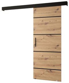 Tolóajtó 90 cm Sharlene III (artisan tölgy  + matt fekete + fekete). 1043736