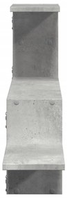 betonszürke szerelt fa fali polc 104 x 15 x 49 cm