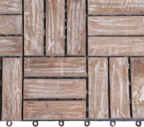 33 db tömör újrahasznosított fa padlólap 30 x 30 cm