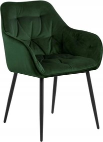 Kárpitozott étkező szék konyha nappali zöld karfával