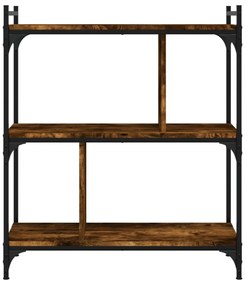 3 szintes füstös tölgy színű fa könyvespolc 76 x 32 x 88 cm