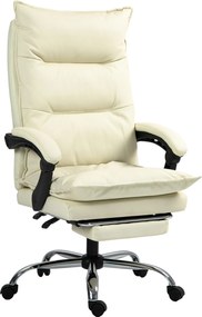 Vinsetto ergonomikus irodai szék, 155°-ig dönthető, kihúzható lábtartó, könnyen tisztítható műbőr, párnázott kartámaszok, forgatható és magasságban ál