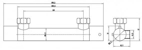 Mexen zuhanygarnitúra, termosztatikus zuhanycsaptelep Slim + zuhanygarnitúra Denis felső fejjel, fekete, 78135-70 + 77105-70