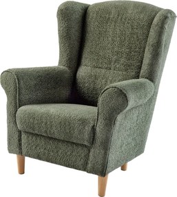 Füles fotel, zöld szövet Coral, CHARLOT