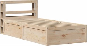 vidaXL tömör fenyőfa ágykeret fejtámlával 90 x 190 cm