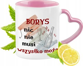 Borisz Bögre Rózsaszín Szív Alakú Füllel Kávé Ajándék