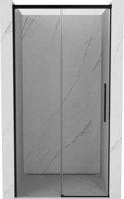 Mexen Rox 130 cm-es tolóajtós zuhanyajtó, átlátszó, fekete - 8C2-130-000-70-00