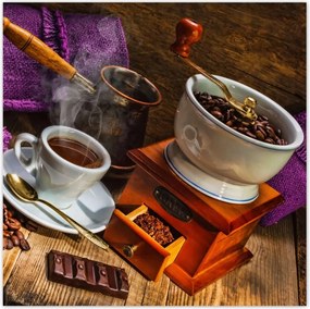 Poszterek 140x140 Lila kávés zsákok