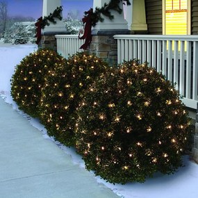 Karácsonyi fényháló kültéri és beltéri 3&#215;3 m, zöld vezetékes &#8211; Meleg fehér