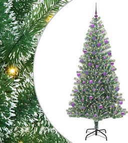 vidaXL Mű karácsonyi fa hóval borítva LED fényekkel 300 LED-del 210 cm