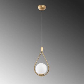 Mudoni MR-937-1 arany fém és üveg függőlámpa, Ø15 cm