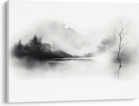 Kép - Tintafestmény tájkép (70x50 cm)