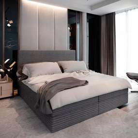 Akció Kárpitozott ágy boxspring ISPIRA 140x200 cm szürke II. osztály Matrac: Bonell rugós matrac