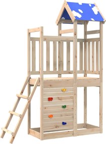 vidaXL Játék Torny Barna 110,5 x 52,5 x 215cm Tömör fenyőfa