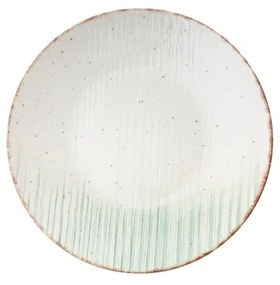 24 darabos porcelán étkészlet, fehér/zöld