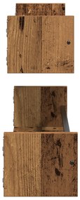 Fali Polcok 2 db Régi Fa 80x16x14 cm Mérnöki Fa
