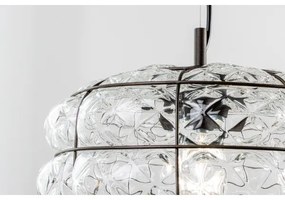 SIRU - Csillár zsinóron TERRA 1xE27/60W/230V fekete/átlátszó Velencei üveg