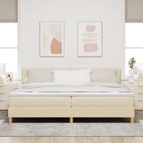 Boxspring Ágy Matraccal Krém 200x200 cm Szövet