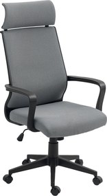 HOMCOM Irodai Szék, Ergonomikus Íróasztali Szék Karfával, Fejtámasszal, Magasságban Állítható Forgószék Ringató Funkcióval, Számítógép Szék Műszőrméve