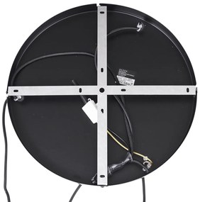 Japandi függőlámpa fekete és arany színben, bézs lámpabúrával, 3-fényes - Pluni