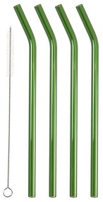 Üveg szívószál készlet tisztítókefével, 4 db-os – Lyngby Glas