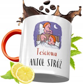 Narancssárga Bögre Anyósnak Ajándékba, fényképes nyomattal