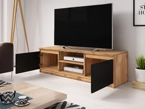TV szekrény Zekazo (szonoma tölgy + fehér) (fehér LED világítás). 1106285