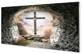 Akrilkép Cave fény kereszt Jézus 100x50 cm