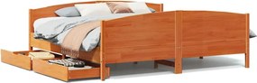 vidaXL viaszbarna tömör fenyőfa ágy matrac nélkül 160 x 200 cm