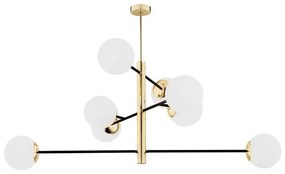 Argon 5041 - Csillár rúdon CAMERON 8xE27/15W/230V sárgaréz/fekete