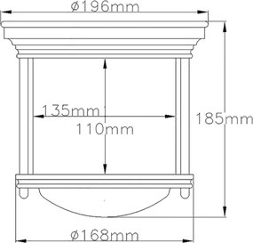 Quintiesse HADRIAN QN-HADRIAN-MINI-F-BR-CLEAR Süllyesztett mennyezeti lámpa 1x60W/E27 IP44