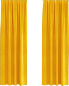 vidaXL Sötétítő függönyök 2 pcs Mustár sárga 140 x 225 cm Bársony