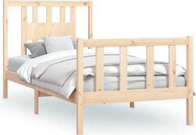 vidaXL tömör fenyőfa ágykeret fejtámlával 100 x 200 cm