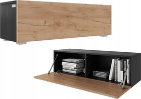 Rtv szekrény Kira 105 cm asztal Rtv akasztós szekrény fekete tölgy craft arany