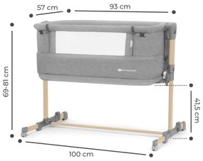 KINDERKRAFT - Bölcső NESTE GROW világos szürke