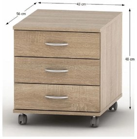 TEMPO ASISTENT 016 görgős komód, sonoma tölgy
