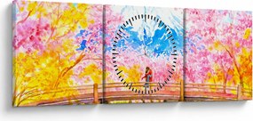 Kép - festett pár, akvarell (órával) (90x30 cm)