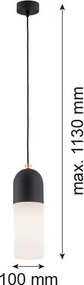 ARGON 4213 BURGOS Modern Függesztett Lámpa Fekete, Sárgaréz, Opál Szőnyeg E27 IP20