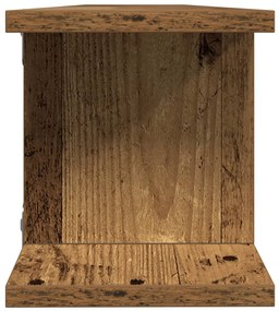 2 db antik fa színű szerelt fa fali polc 105 x 18 x 20 cm
