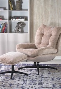 PESTO hintázható fotel puffal bézs