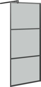 vidaXL fekete sötét ESG üveg zuhanyfal 80 x 195 cm