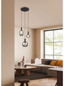 Fekete függőlámpa üveg búrával Diva – Trio