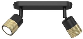 Spotlámpa MIZU 2xGU10/8W/230V fekete/sárgaréz